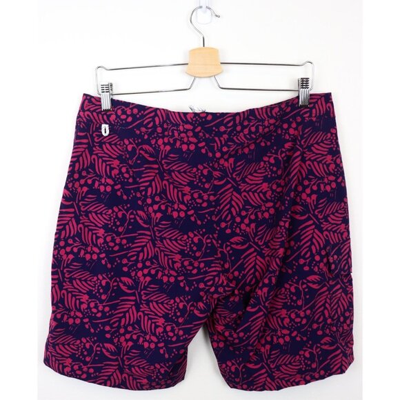 J. Crew 9 Inch Stretch Eco Board Short in Vines Print Purple‎ Pink Palm Leaf 33 - Picture 3 of 8